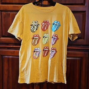 The Rolling Stones Short Sleeve Yellow Graphic T-Shirt, XL, NWT